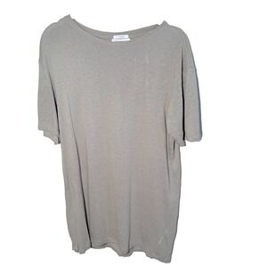 Lindbergh Green Mens M Green Wooster Linen V Neck Short Sleeve Casual